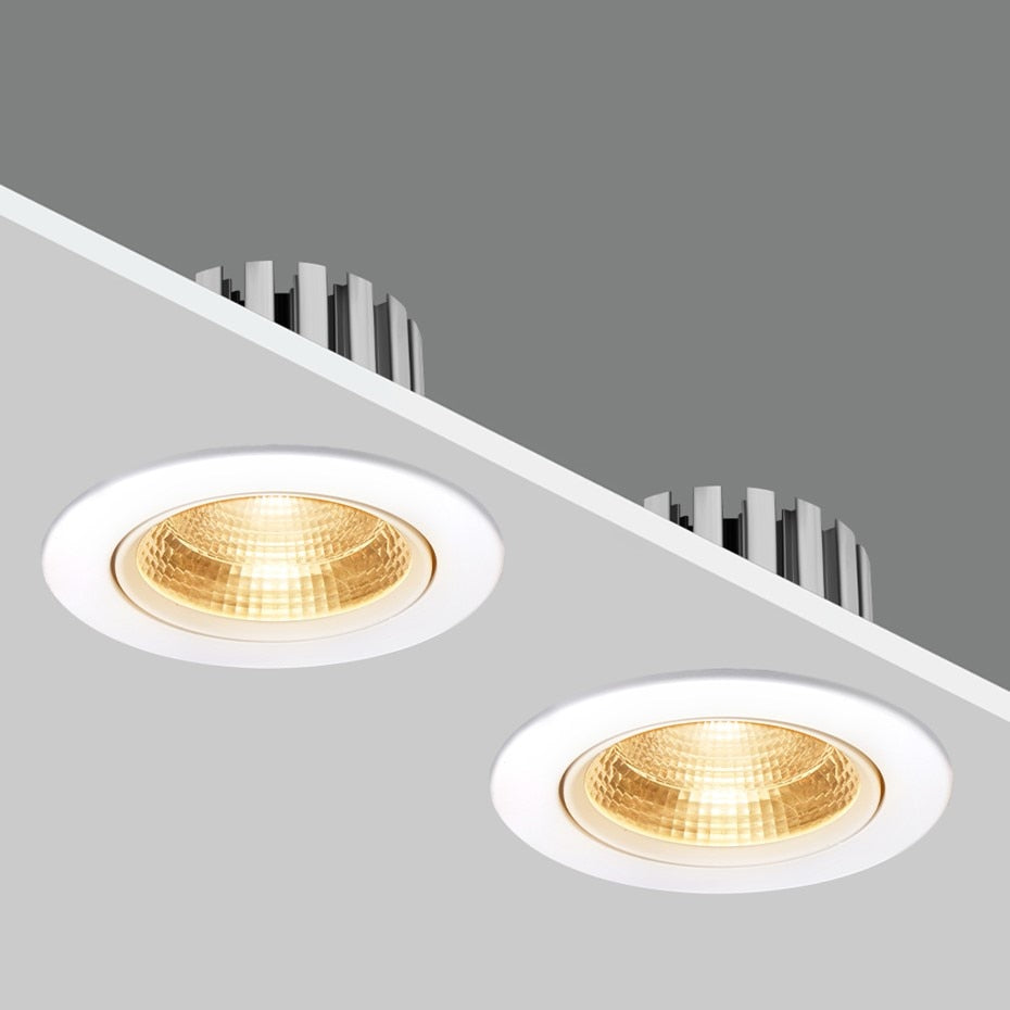 Dimmable LED Recessed Downlight 6W 9W 12W 15W 18W COB Chip LED Ceiling light Spot Lamp White/ Warm white/Natural White