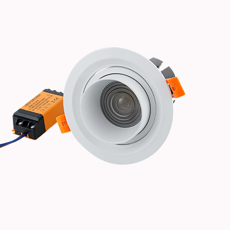 Beam Angle Adjustable 15/45/60 Degrees Recessed LED Downlight 5W 7W 10W 12W Dimmable LED Ceiling Spot Light AC90-265V 3000K