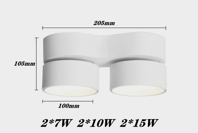 Dimmable Anti Glare Rotating Folding LED Downlights 7W/10W/15W LED Ceiling Spot Lights 85-265V LED Ceiling Lamps Indoor Lighting