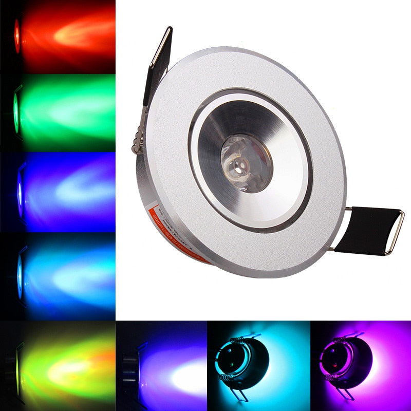 RGB With Remote Recessed Ceiling Lamp Downlight Colorful Lights Color Changing Dimmable Controller + IR Remote Control