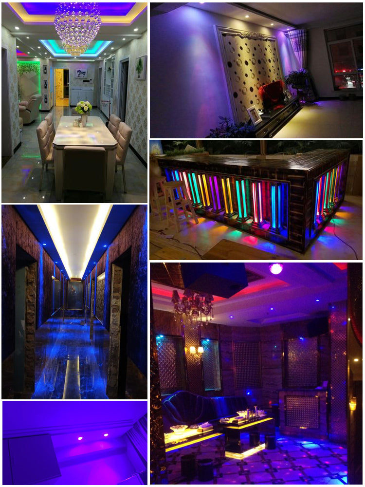 RGB With Remote Recessed Ceiling Lamp Downlight Colorful Lights Color Changing Dimmable Controller + IR Remote Control