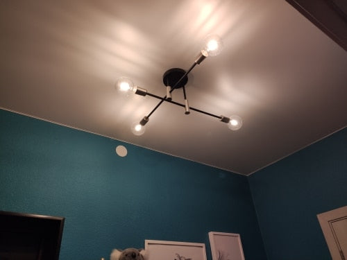 Modern Nordic E27 Black LED Ceiling Chandelier Edison Bulbs Indoor Light Fixtures For Bedroom Living Room Lamp