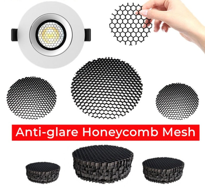 Aluminum Anti-glare Honeycomb Mesh Cover Black Downlight Track Lamp Grill Filter Light Shade Hood Spot Lighting Fitting Fixtures