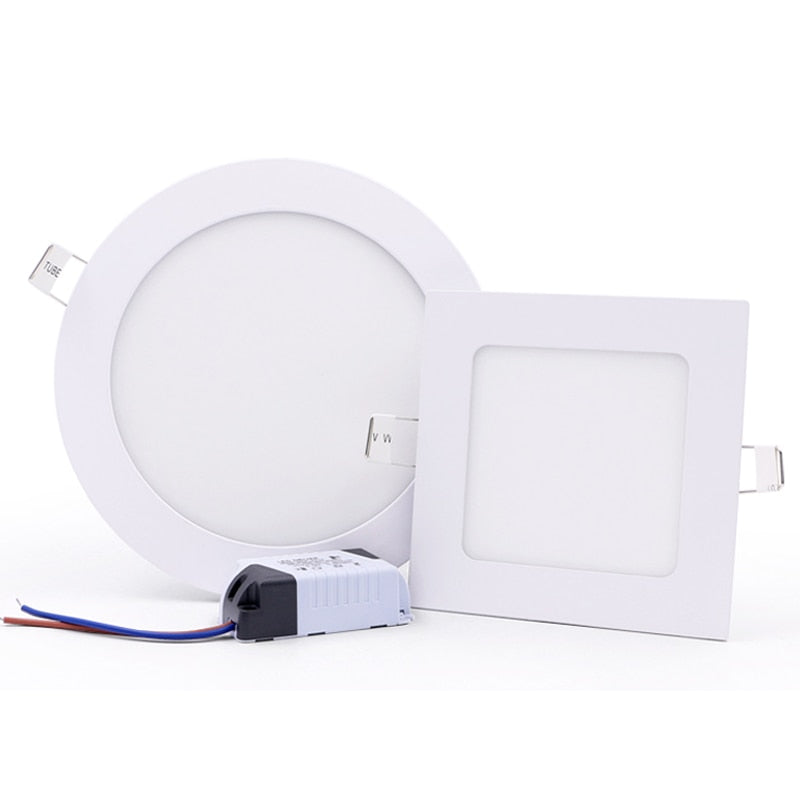 LED Panel Light 3W 4W 6W 9W 15W 18W 24W Square Circular Downlight Recessed Bathroom Ceiling Lamp AC85-265V Warm/Cold White