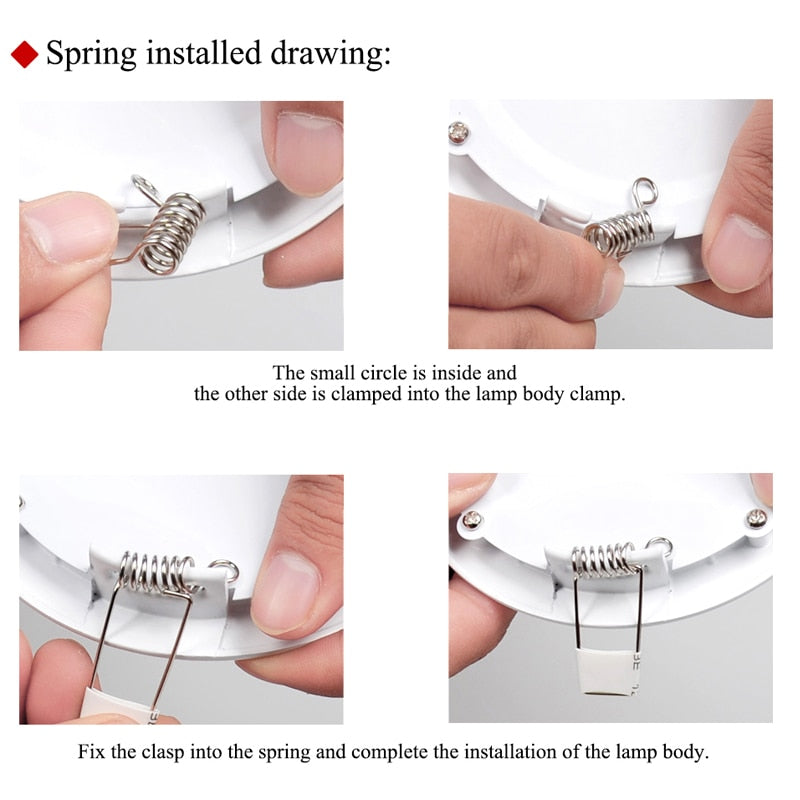 LED Panel Light 3W 4W 6W 9W 15W 18W 24W Square Circular Downlight Recessed Bathroom Ceiling Lamp AC85-265V Warm/Cold White