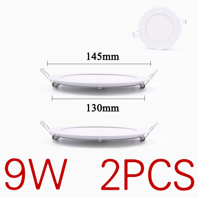 LED Panel Light 3W 4W 6W 9W 15W 18W 24W Square Circular Downlight Recessed Bathroom Ceiling Lamp AC85-265V Warm/Cold White