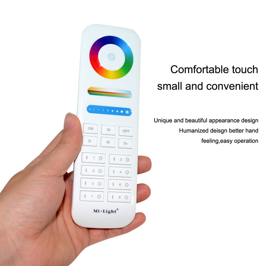MiBOXER 2.4G 4 Zone 8 Zone wireless Remote RF RGBWW RGB CCT led Bulb LED downlight switch led strip panel light controller