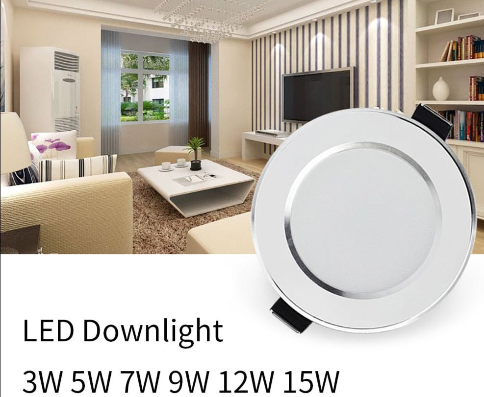 LED Downlight 3W 5W 7W 9W 12W 15W Round Recessed Lamp AC 220V 230V 240V Led Bulb Bedroom Kitchen Indoor LED Spot Lighting