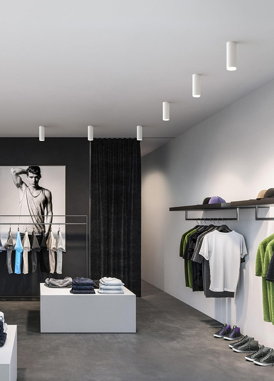 Long Tube Led Downlight Surface Mounted Led Spot Modern Aluminum Spot Light Indoor Living Room Kitchen Store Office Ceiling Lamp