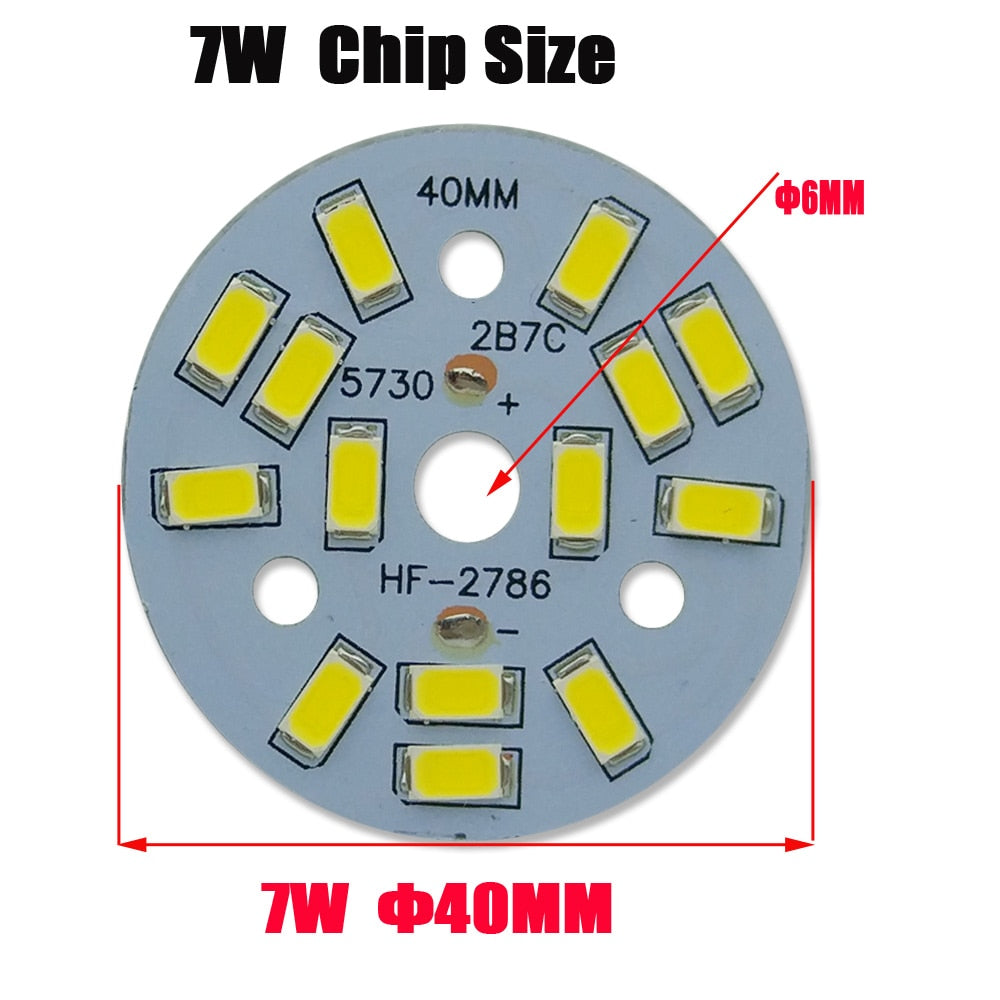 LED 10PCS 5730 SMD PCB Lamp Bead Plate Downlight Bulb Light Source Board Lamp Chip Transformation 7W Wattage 40MM Accessories