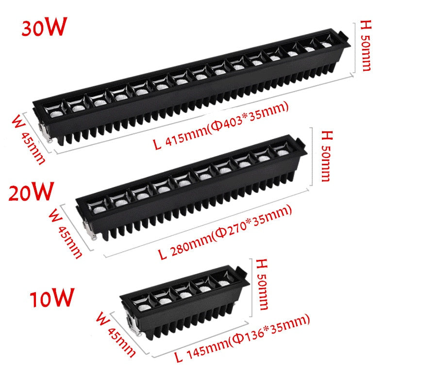 Recessed Square COB Dimmable LED Downlights 2W/4W/6W/10W/20W/30W LED Ceiling Spot Lights AC85V~265V Lights Indoor Lighting