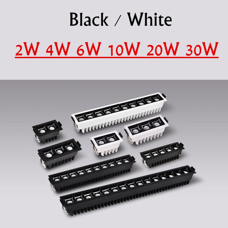 Recessed Square COB Dimmable LED Downlights 2W/4W/6W/10W/20W/30W LED Ceiling Spot Lights AC85V~265V Lights Indoor Lighting