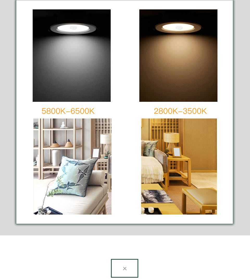 LED Downlight Night Light PIR Sensor Motion Recessed Ceiling Spotlight Lamp 20W 15W 10W 5W For Bathroom Kitchen Indoor Lights