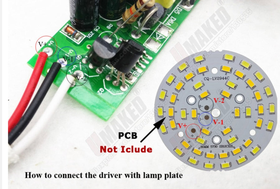 LED bulb dimming PCB board, Mix color aluminum plate base, Switch dimming board for downlight 9W 63mm 3W 5W 7W 9W available