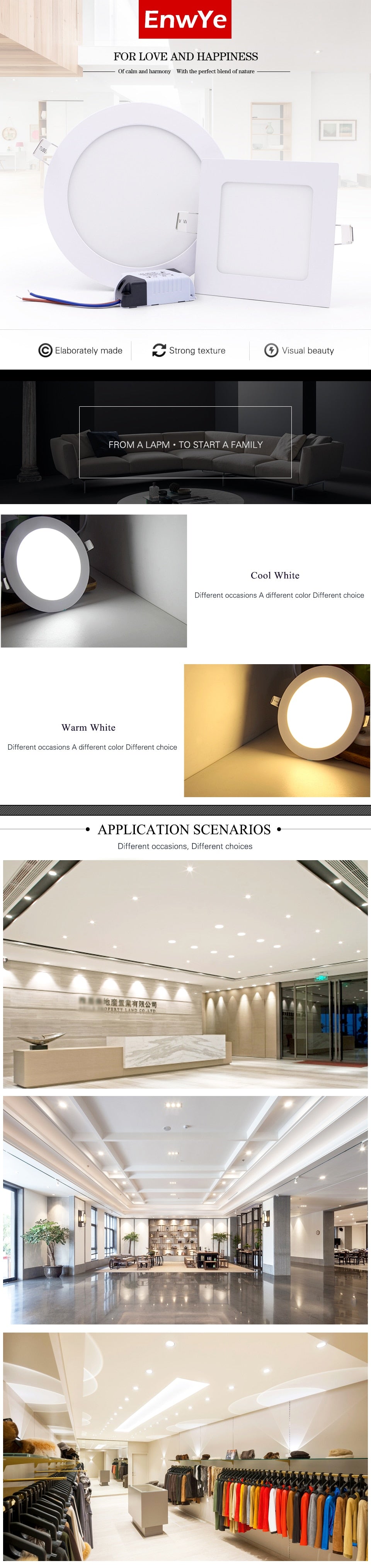Embedded Round /square Colorful LED RGB Panel Downlight 6W 9W 16W 24W RGB Panel Light AC85-265V LED panel Global lighting