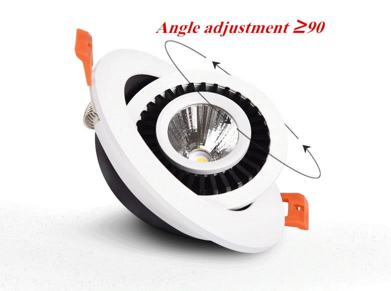 Rotatable Angle LED Recessed Downlight 5W 7W 10W 15W 18W LED Ceiling Spot Light AC 110V 220V Black/White Housing Light