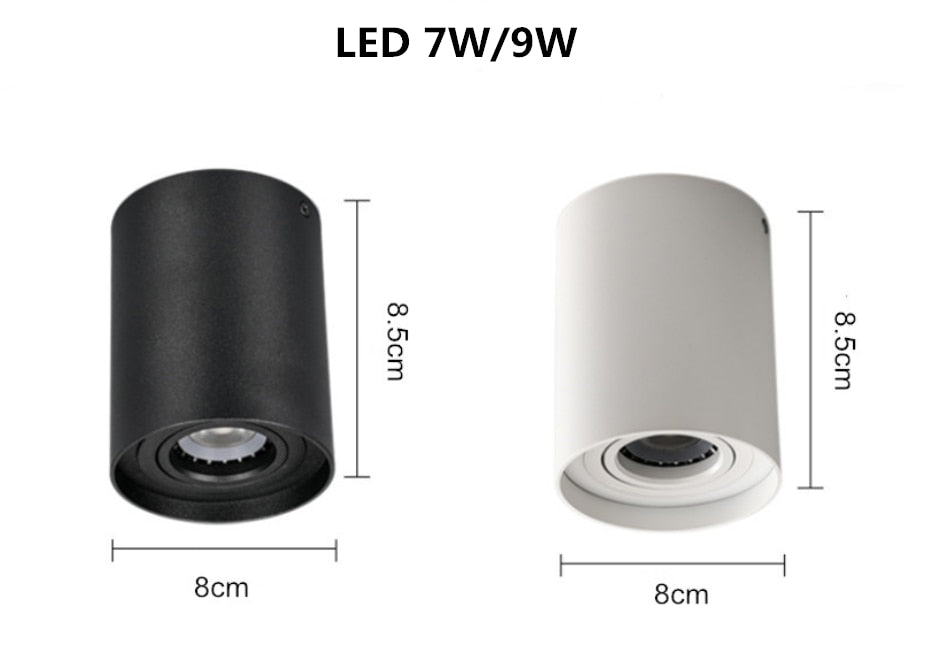 Surface Mounted Ceiling Downlight with 7W 9W 12W 15W GU10 Bulb Replaceable LED Spot Light AC85-265V Warm/Natural/Cold White
