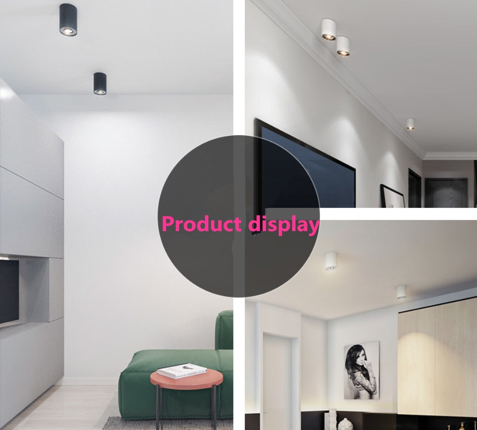 Surface Mounted Ceiling Downlight with 7W 9W 12W 15W GU10 Bulb Replaceable LED Spot Light AC85-265V Warm/Natural/Cold White