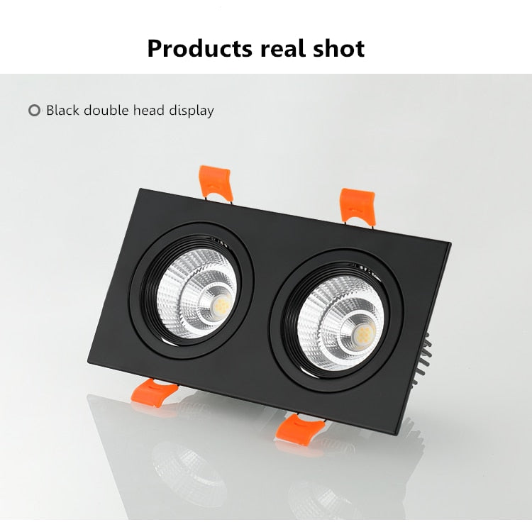 Double square Dimmable Led downlight light COB Ceiling SpotLight 14W 20W 24W 30 WLED ceiling recessed Lights Indoor Lighting
