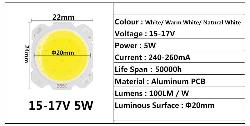 LED Chip Light 10pcs a lot 3W 5W 7W 10W LED COB Light Bulb On Board High Power Lamp SpotLight Downlight Lamps