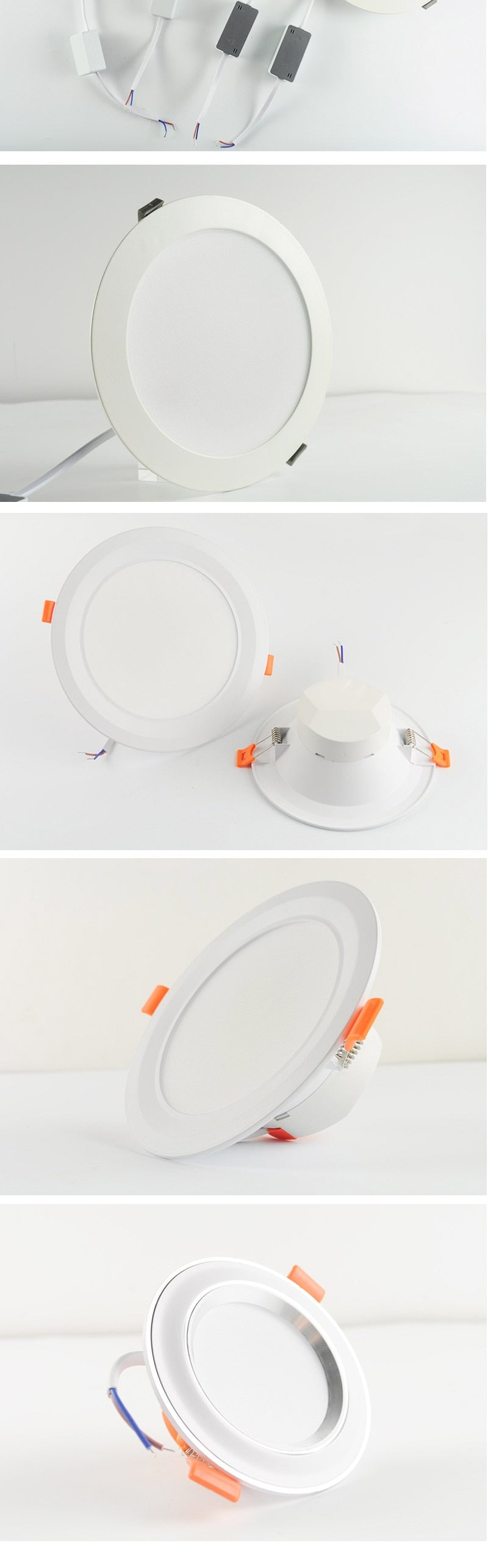 Silver White Ultra Bright LED Downlight 3w 5w 10w 15w Thin Round LED Ceiling Recessed Spot Light AC85~240v Down Light Cold Warm