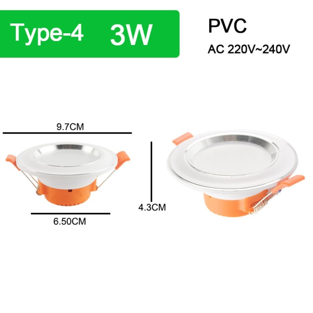 Silver White Ultra Bright LED Downlight 3w 5w 10w 15w Thin Round LED Ceiling Recessed Spot Light AC85~240v Down Light Cold Warm