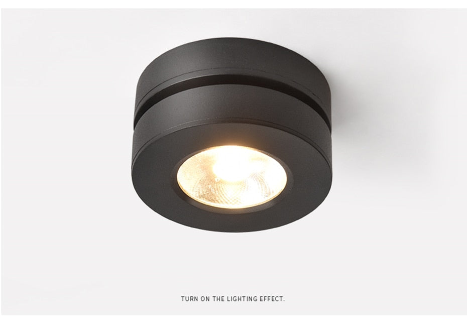 DBF Ultra-Thin 360 Angle Adjustable Surface Mounted Downlight Ceiling Lamp 3W 5W 7W LED COB Spot Light AC110/220V Ceiling Light