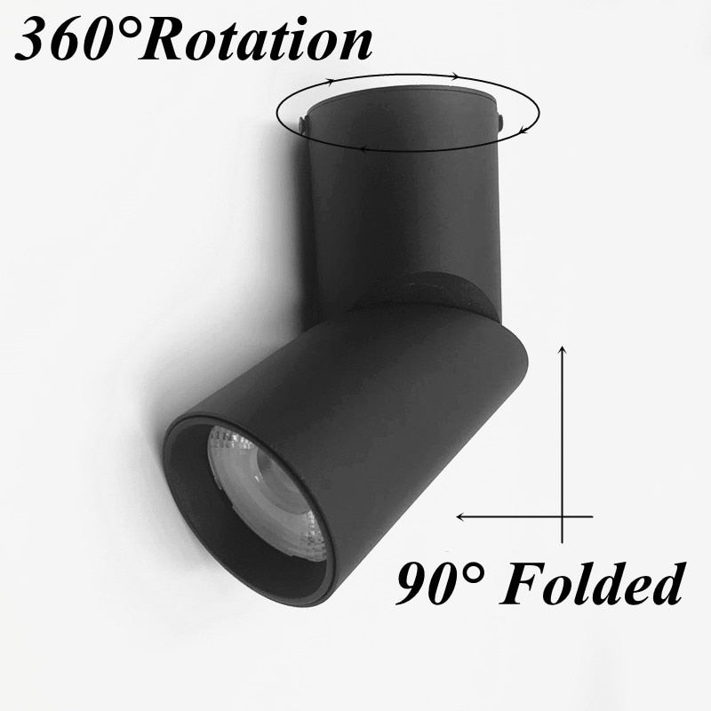 Dimmable Rotating Led Downlights Cob Ceiling Spot Lights AC220V 240v Led Lamp Indoor Room Lighting TV Background Bedroom 20W