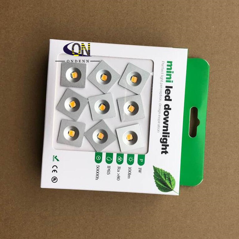 IP65 Mini Led Spot Light Dimmable Downlight 1W DC12V Round Square Recessed Ceiling Spot Lighting Cabinet Jewelry Lamps 9pcs/set