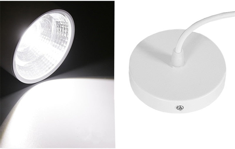 Hanging Wire Downlight 20CM/30CM/60CM Long Tube LED Downlight 3W/7W/12W COB Ceiling Light Cone Decorative Chandelier