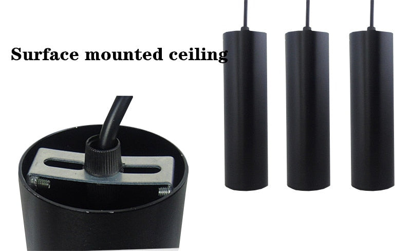 Hanging Wire Downlight 20CM/30CM/60CM Long Tube LED Downlight 3W/7W/12W COB Ceiling Light Cone Decorative Chandelier