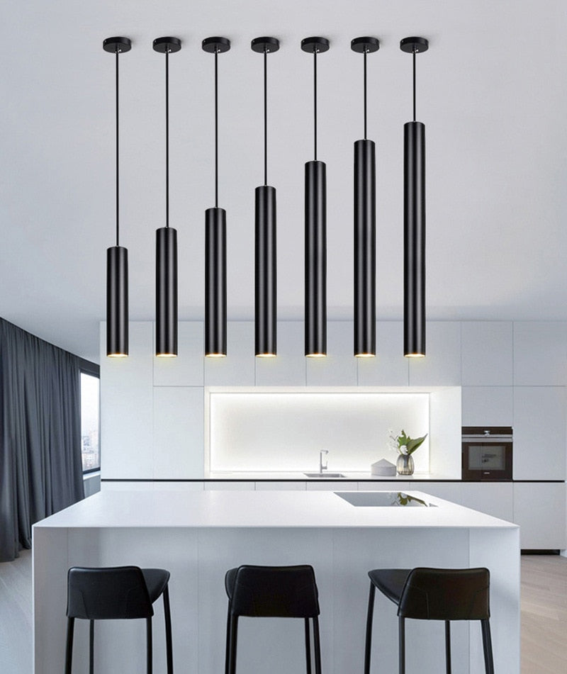 Hanging Wire Downlight 20CM/30CM/60CM Long Tube LED Downlight 3W/7W/12W COB Ceiling Light Cone Decorative Chandelier