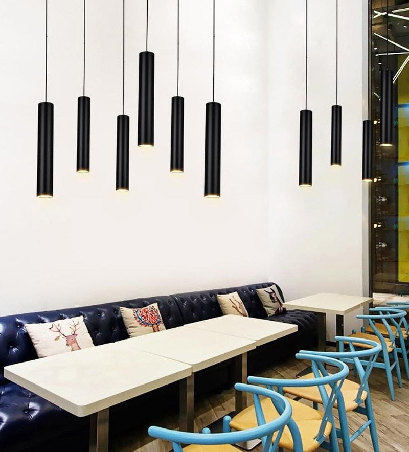 Hanging Wire Downlight 20CM/30CM/60CM Long Tube LED Downlight 3W/7W/12W COB Ceiling Light Cone Decorative Chandelier