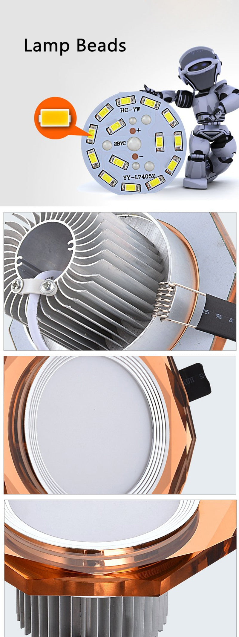 Europe Crystal 3W LED Ceiling Lamp Recessed Bedroom Luxury Downlight Living Room Decoration Spot Lighting Luminaire AC110/220V