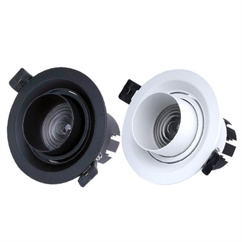 Dimmable LED Embedded Zoom 15-60 degrees COB Downlights 8W 12W 15W 18W 21W 24W Ceiling Lamp Spot Lights AC110-220V Indoor lighting