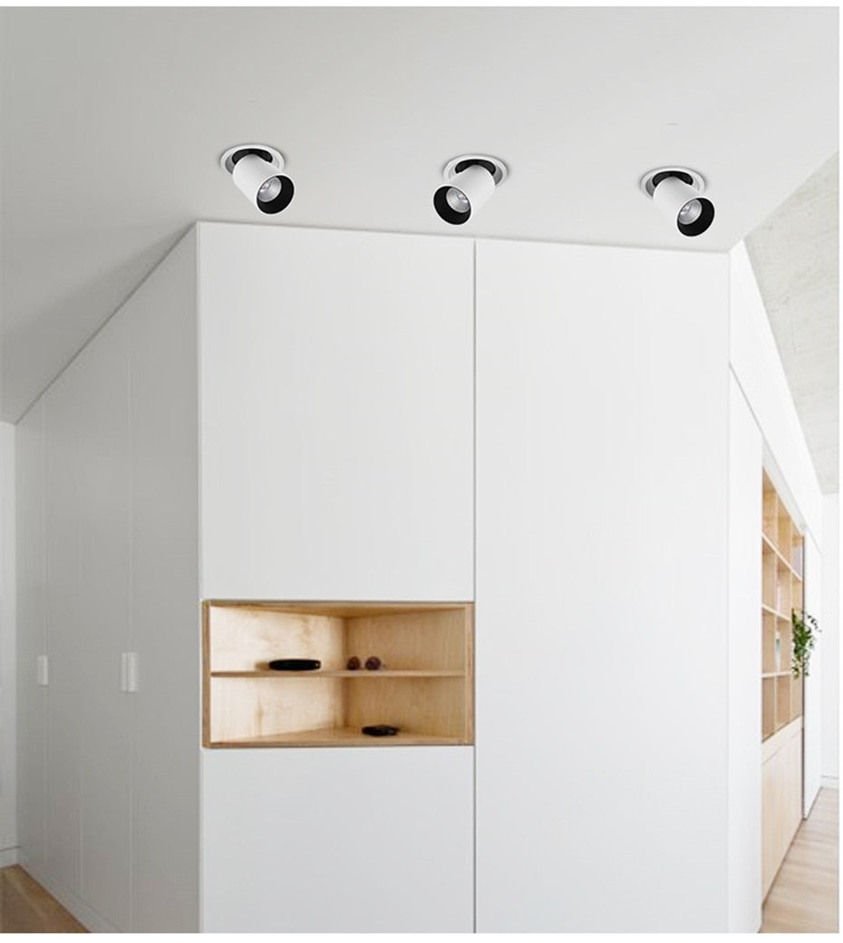 LED Downlight 12W 7W 360 Degree Rotatable Spot led light Recessed Round LED Ceiling Lamp 220V 110V Foldable LED Spot Lighting