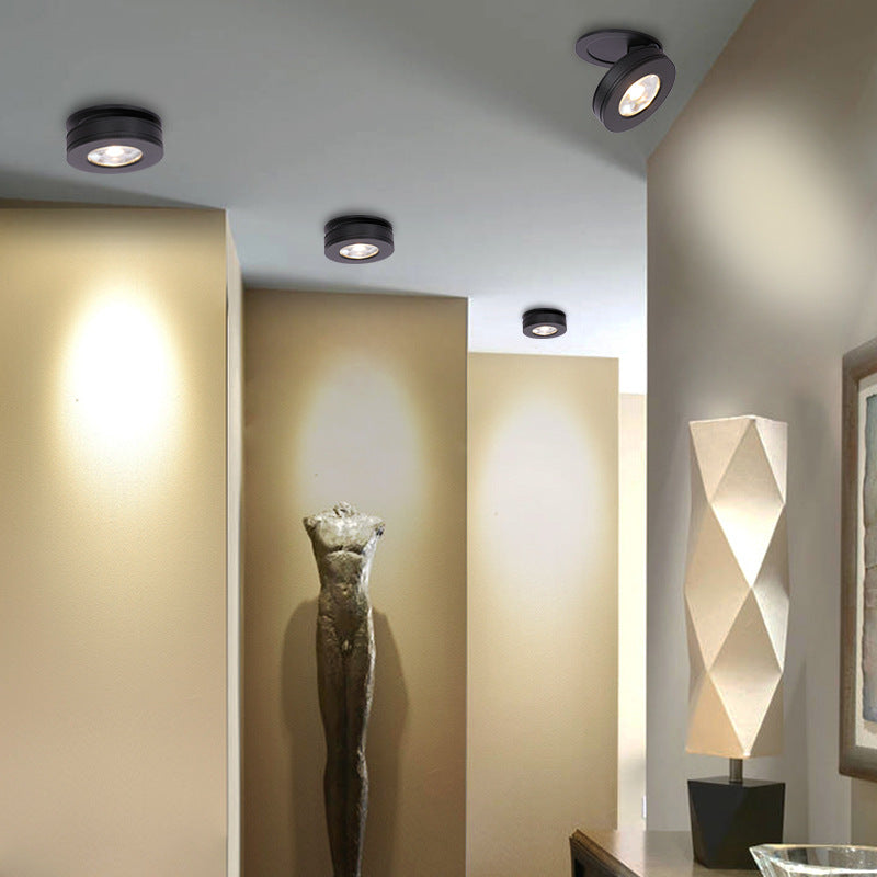 Dimmable COB LED Downlights Surface Mounted LED Ceiling Lamps 7W/10W/15W Foldable Indoor Background Spot lights