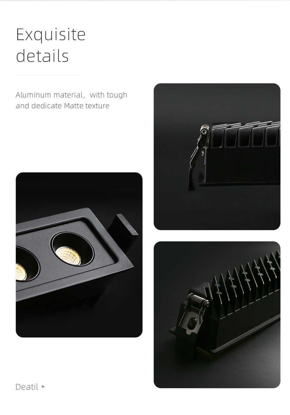 Aisilan led Grille Anti-glare Spot Light embedded downlight line lights Rectangle Ceiling Lamp 24W office Home Shop Decor