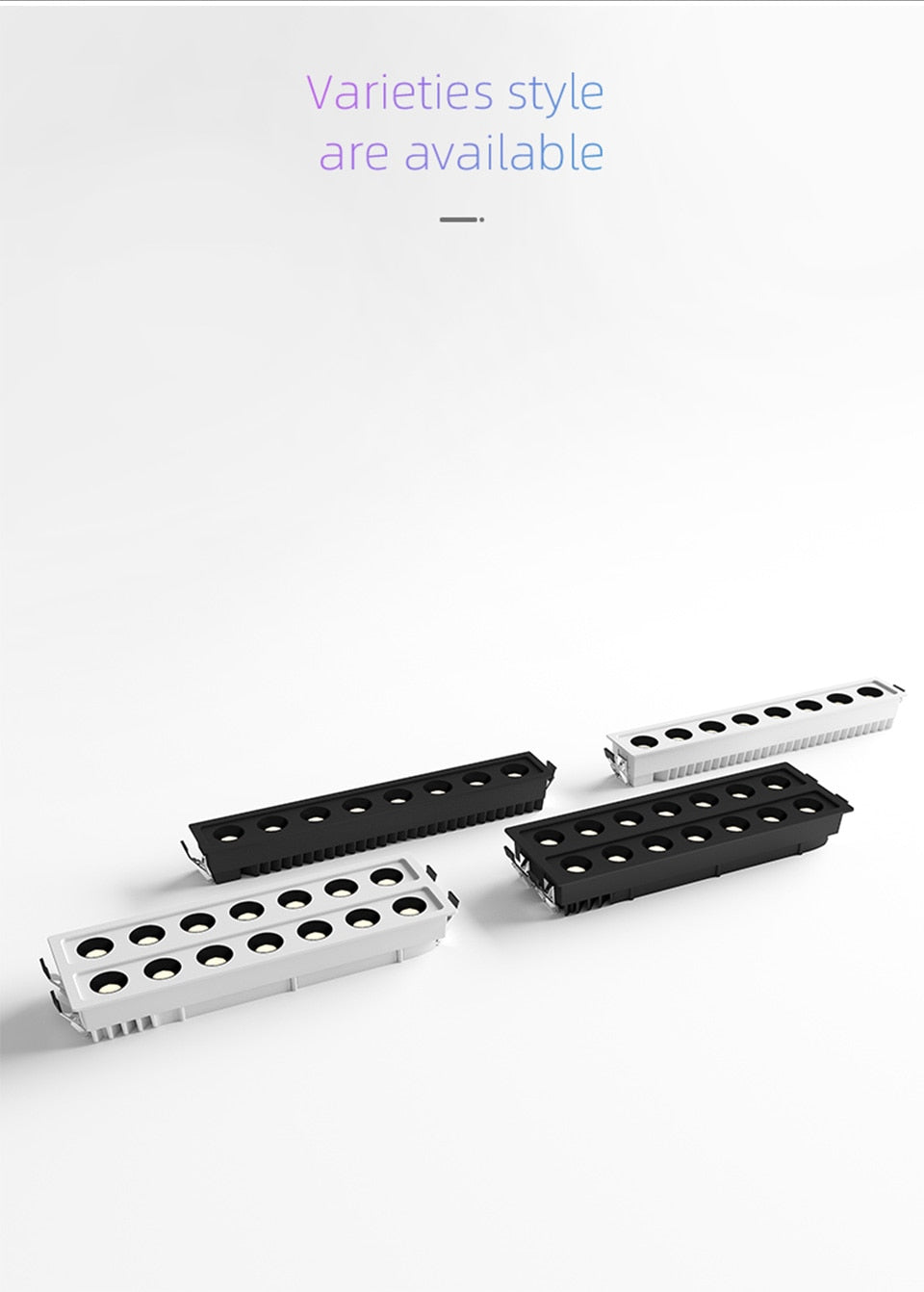 Aisilan led Grille Anti-glare Spot Light embedded downlight line lights Rectangle Ceiling Lamp 24W office Home Shop Decor