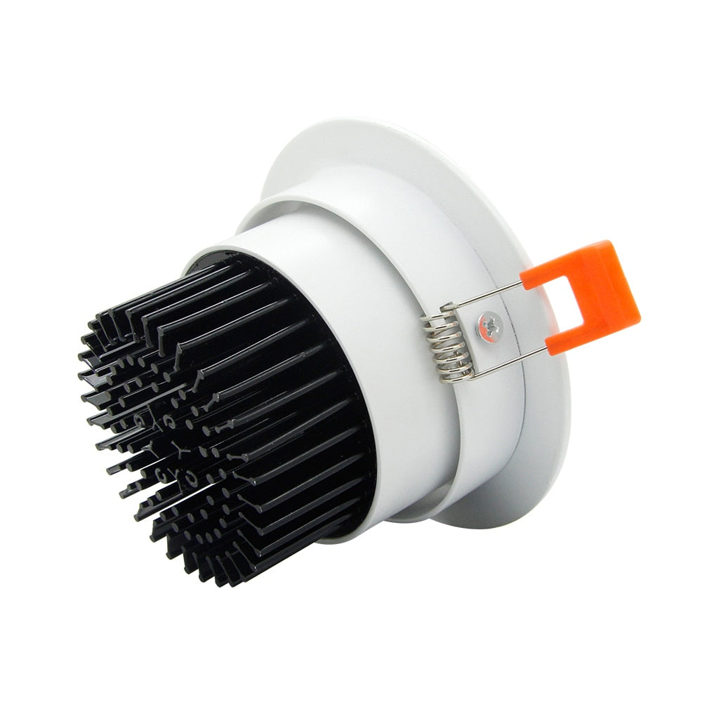 DBF Angle Adjustable LED Recessed Downlight Dimmable 7W 9W 12W 15W 18W Epistar COB Chip Ceiling Spot Lamp with 110/220V Driver