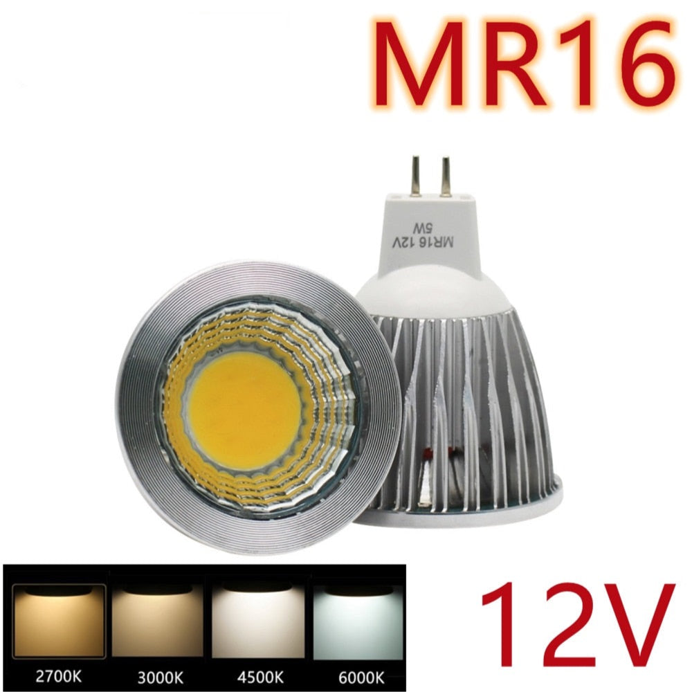 MR16 COB LED lamp 12v MR16 3W 5W 7W Warm White 2700K 3000K 4500k 6000k cool white Downlight Spot Light Bulb Lamp