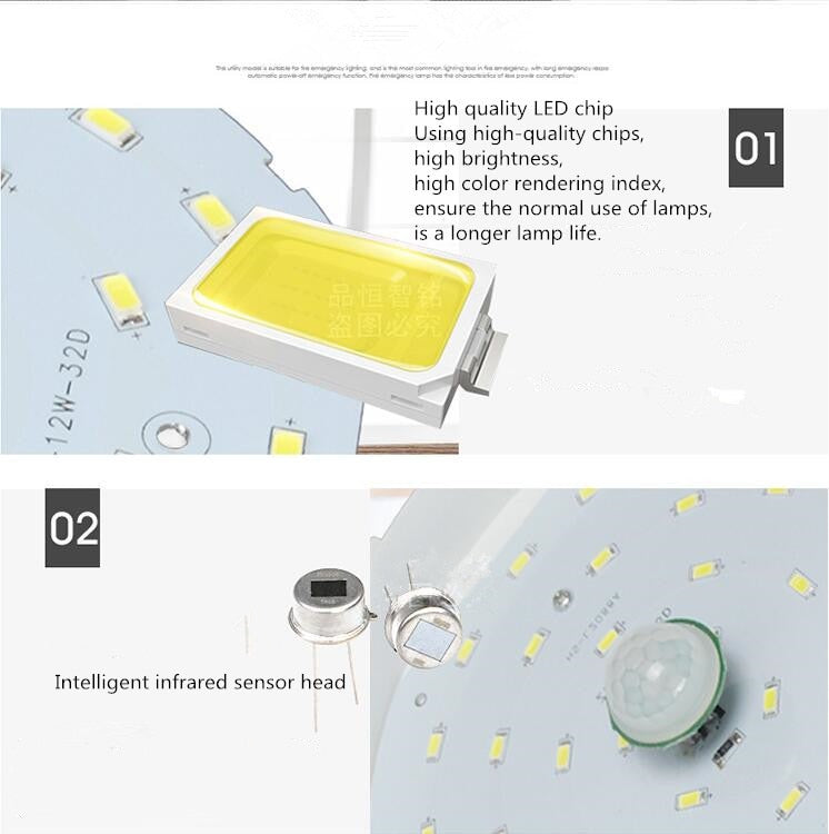 LED Recessed Ceiling Light 6W/9W/12W no flicker PIR Motion Sensor LED Downlight light AC 200-240V