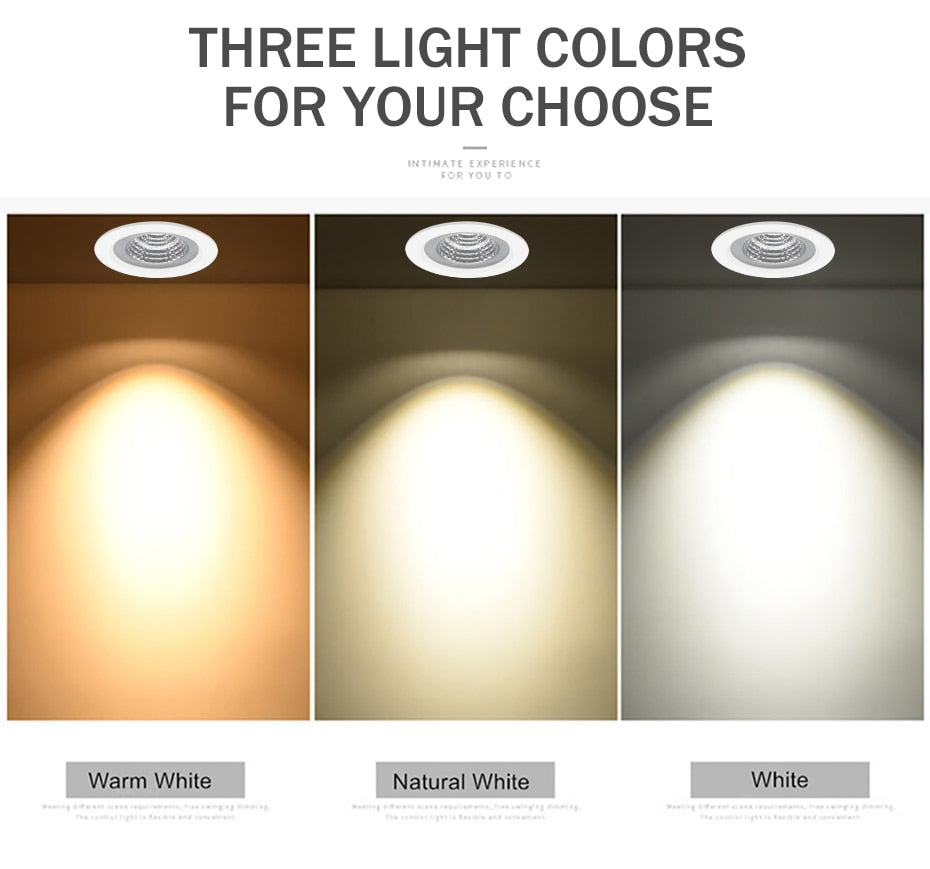 IP65 Waterproof Led Downlight Recessed Ceiling Downlight COB Led Spot Lamp For Bathroom Living Room Toilet Balcony Lighting