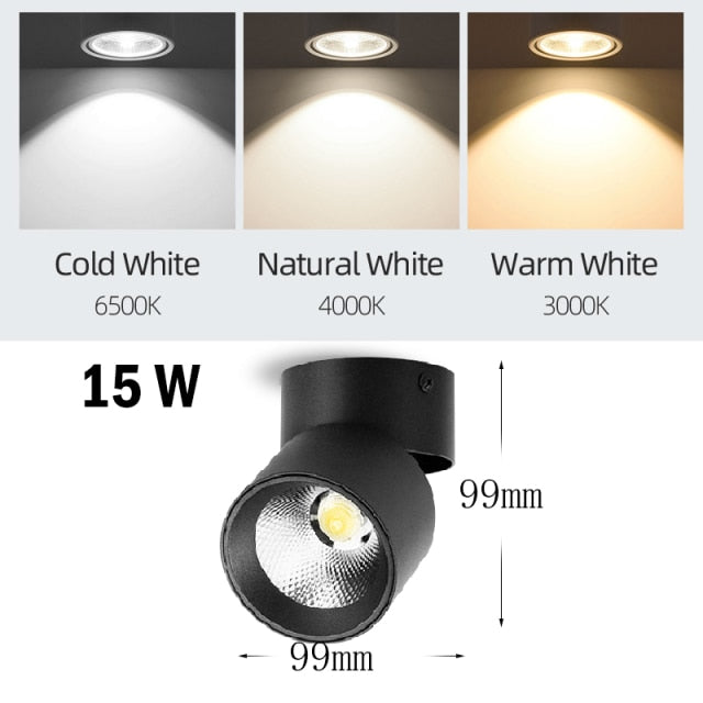 Adjustable LED Spotlights 7W 10W 15W Led Spot Light Lamp Ceiling Spots Track Lights Lighting Spotlight for Home Kitchen Bedroom