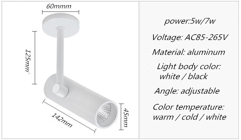 Led wall lamp COB LED Downlights 5w 7w 9w Surface Mounted LED Ceiling Lamps Spot Light Rotation