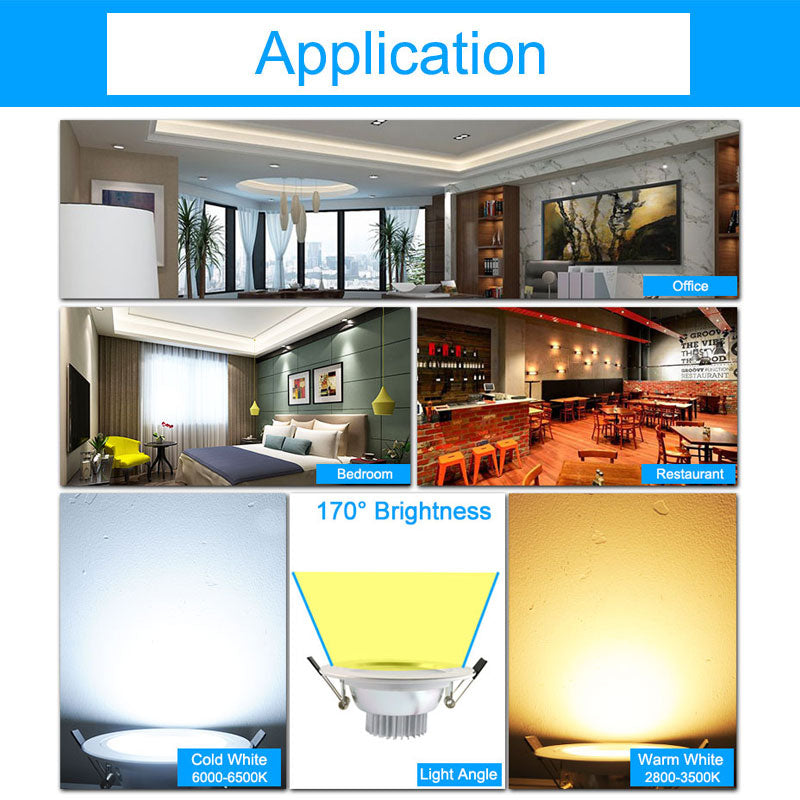 GreenEye AC85~265V High Power LED Downlights Ceiling Lamp SMD5730 5W 10W 15W 110V 220V LED Lamp LED Down Light Spot Light Bright