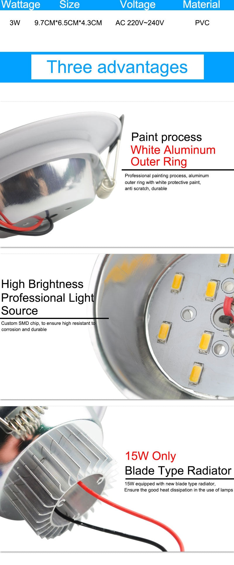 GreenEye AC85~265V High Power LED Downlights Ceiling Lamp SMD5730 5W 10W 15W 110V 220V LED Lamp LED Down Light Spot Light Bright