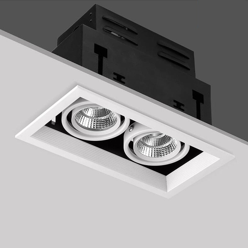 Square Dimmable Recessed COB LED Downlights 10W 20W 30W LED Ceiling Lamps AC85-265V LED Ceiling Spot Lights Indoor Lighting