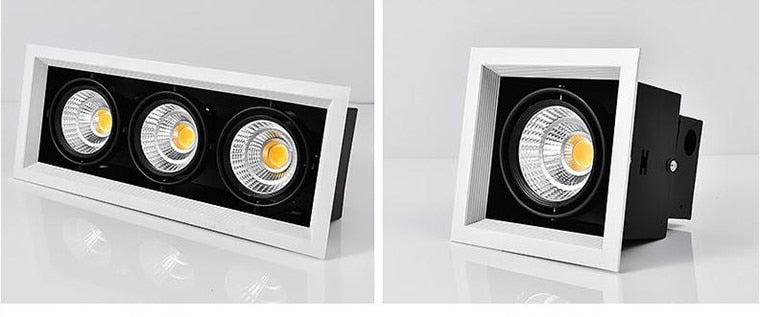 Square Dimmable Recessed COB LED Downlights 10W 20W 30W LED Ceiling Lamps AC85-265V LED Ceiling Spot Lights Indoor Lighting