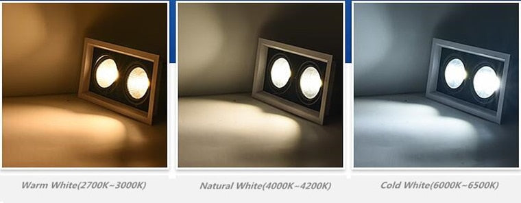 Square Dimmable Recessed COB LED Downlights 10W 20W 30W LED Ceiling Lamps AC85-265V LED Ceiling Spot Lights Indoor Lighting